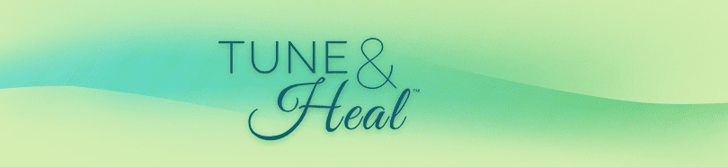 Tune & Heal logo: wellness and music.